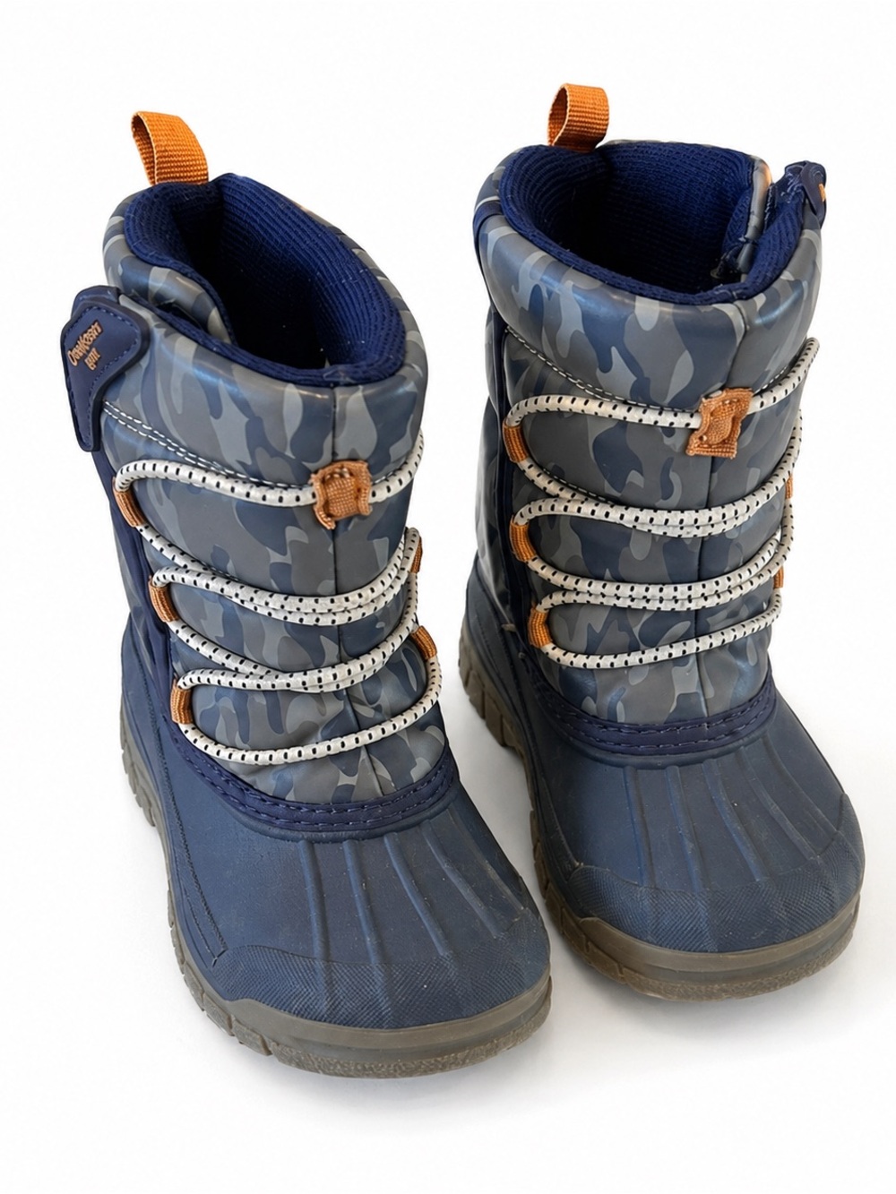 OshKosh Kids Size 5 Blue Camo Waterproof Winter Snow Boots